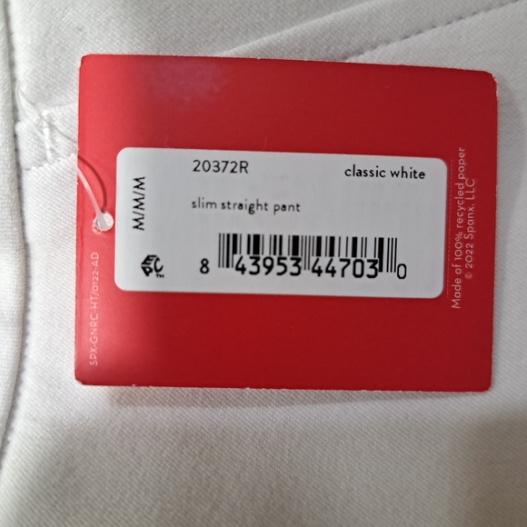 SPANX Women's Slim Straight Pants in Classic White Size M 20372R Grey Linings - Picture 12 of 16